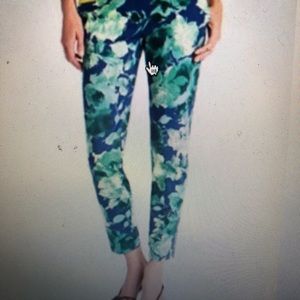 Jcrew Collection cafe Capri floral sateen pants